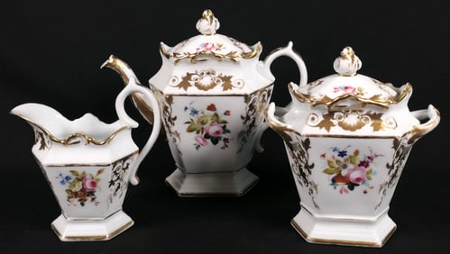 Hand Painted Three Piece Tea Set