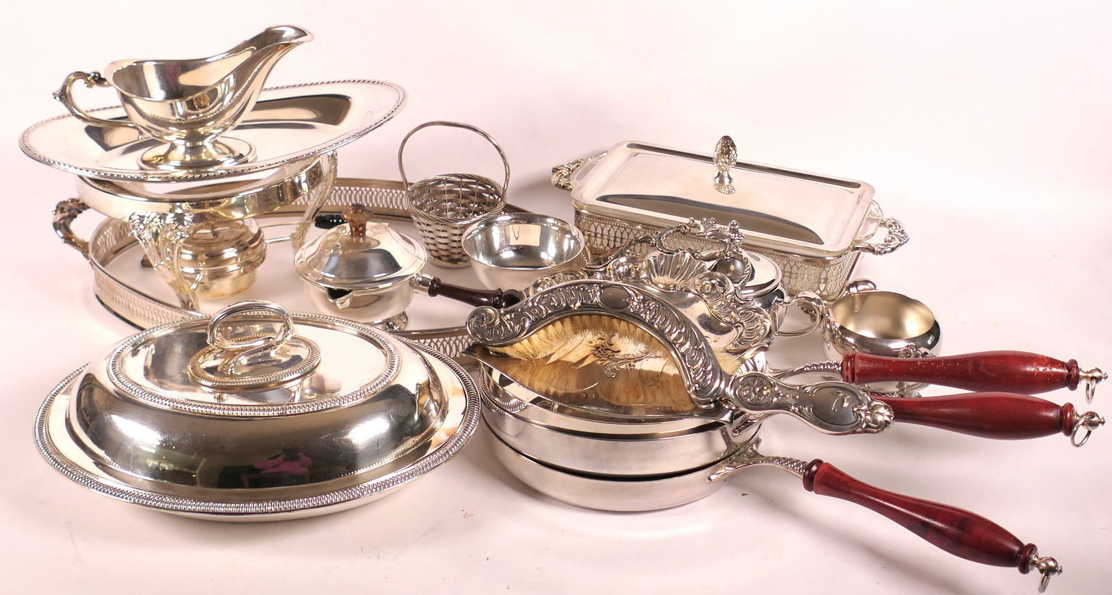 Two Boxes of Silver Plate Serving Pieces (1 of 11)