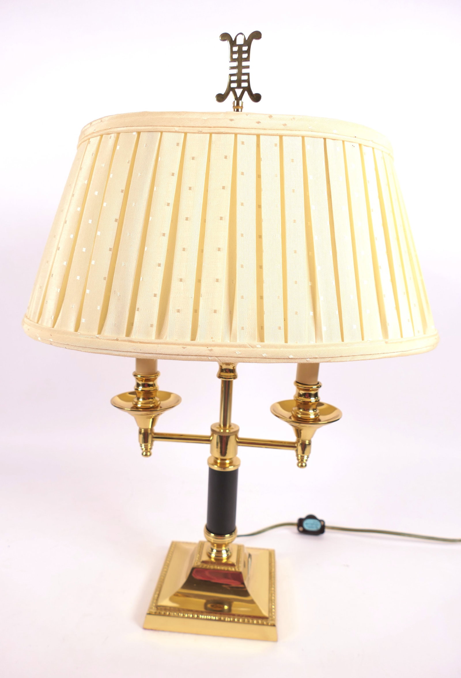 Brass Double Candlestick Style Table Lamp (1 of 5)
