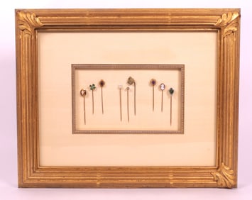 Framed Collection of Stick Pins
