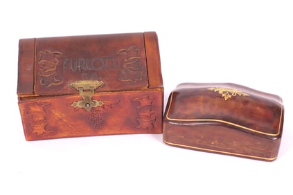Two Leather Trinket Boxes