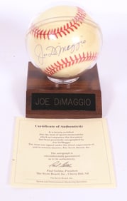 Signed Joe DiMaggio Baseball