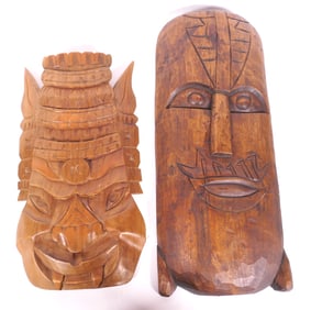 Two Polynesian Wood Masks