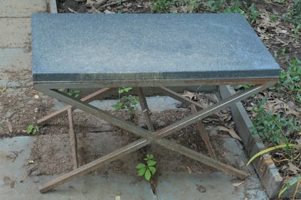 Patio Bench on Metal Base