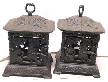 Pair of Cast Iron Lanterns