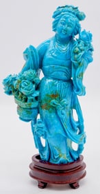 Carved Turquoise Guanyin