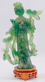 Carved Green Fluorite Lady Figurine