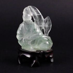 Carved Serpentine Guanyin