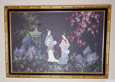 Painting of Two Geishas in Garden