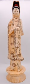 Carved Bone Lianhua Guanyin