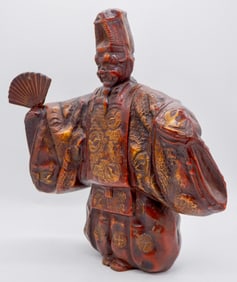 Bronze Statue of Man Holding a Fan