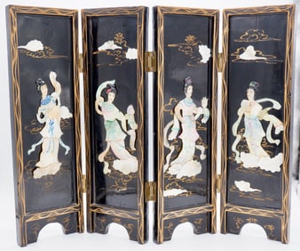 Miniature Four Panel Folding Screen