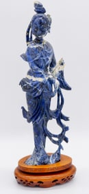 Hand Carved Blue and White Veined Sodalite Geisha
