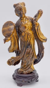 Hand Carved Tiger Eye Geisha