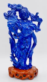 Hand Carved Lapis Geisha