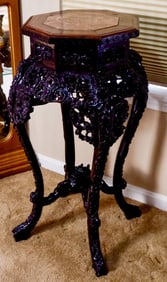 Octagonal Surface Art/Plant Stand with Marble Inset