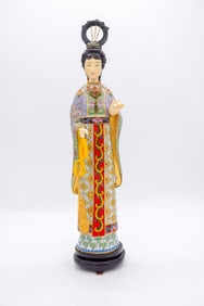 Chinese Cloisonne Lady Figurine