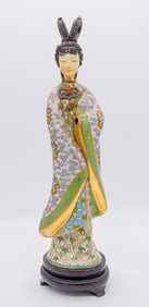 Chinese Cloisonne Enamel Geisha in Traditional Attire