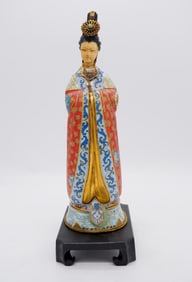 Chinese Cloisonne Enamel Geisha Figurine