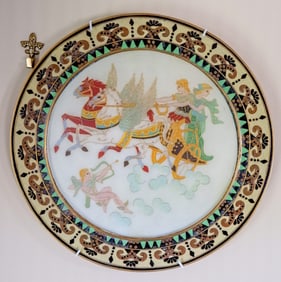 Cloisonne Charger with Mythical Scene
