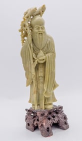 Hand Carved Soapstone Shou Xing Figure