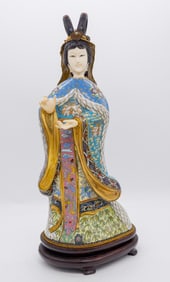 Chinese Cloisonne Enamel Geisha Figurine