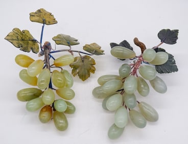 Pair of Polished Jade Grape Clusters
