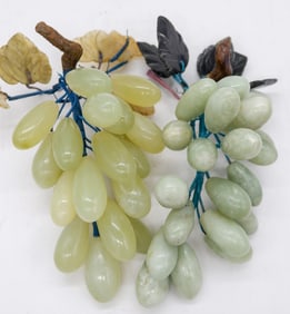 Pair of Polished Jade Grape Clusters