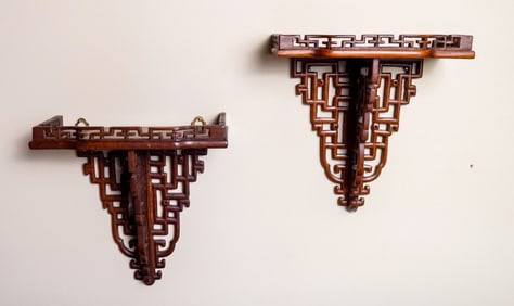 Pair of Hand Carved Sconces