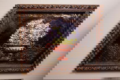 Framed Foil Art Raised Relief Floral Bouquet