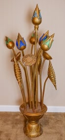 Large Wood Floral Sculpture