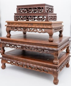 Five Wooden Display Base Stands