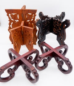 Five Wooden Decorative Base Stands