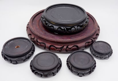 Six Wooden Display Stands