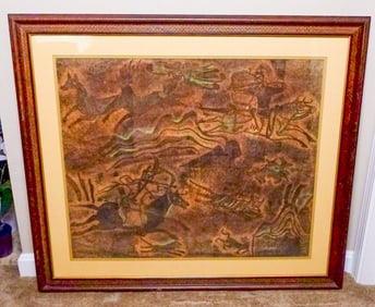 Embossed Hunting Scene Impression