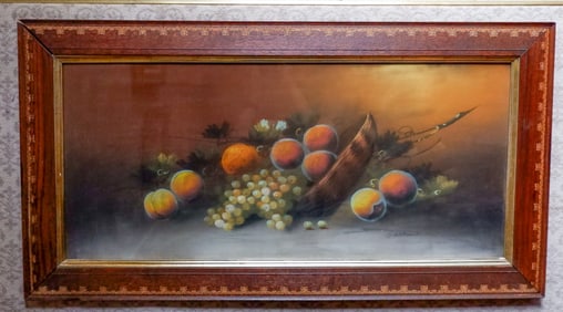 Antique Pastel Still Life Painting