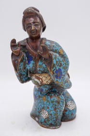 Kneeling Cloisonne Enamel Woman