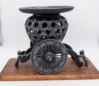 Cast Iron Ikebana Garden Cart Planter