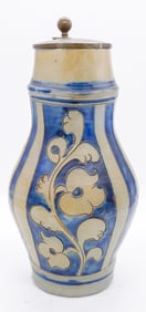 German Salt Glazed Stoneware Pitcher with Lid