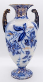 Blue and White Ceramic Urn Shaped Vase