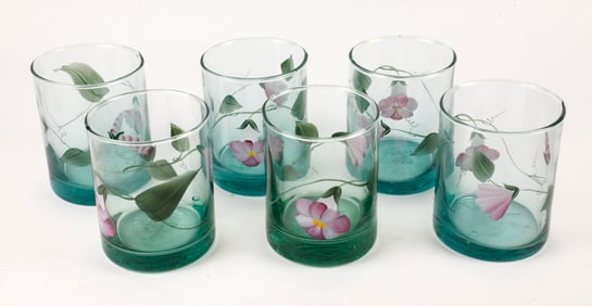 Fenton Hand Painted Floral Glasses