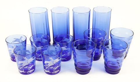 Hazel Atlas and Anchor Hocking Drinkware in Cobalt Blue