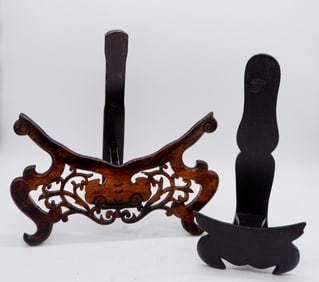 Two Carved Wood Display Stands