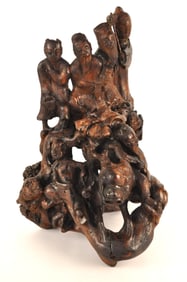 Hand Carved Root Carving of Eight Immortals