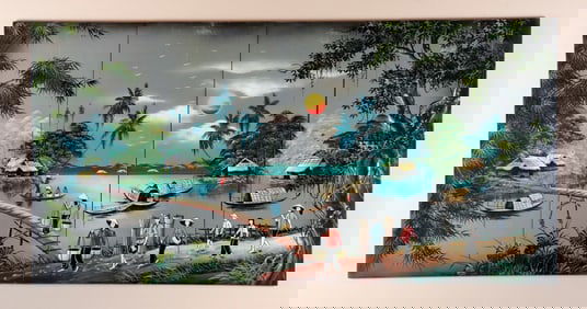 Four Paneled Asian Themed Artwork