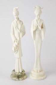 Two Porcelain Geisha Figurines