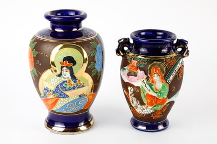 Two Japanese Pottery Vases