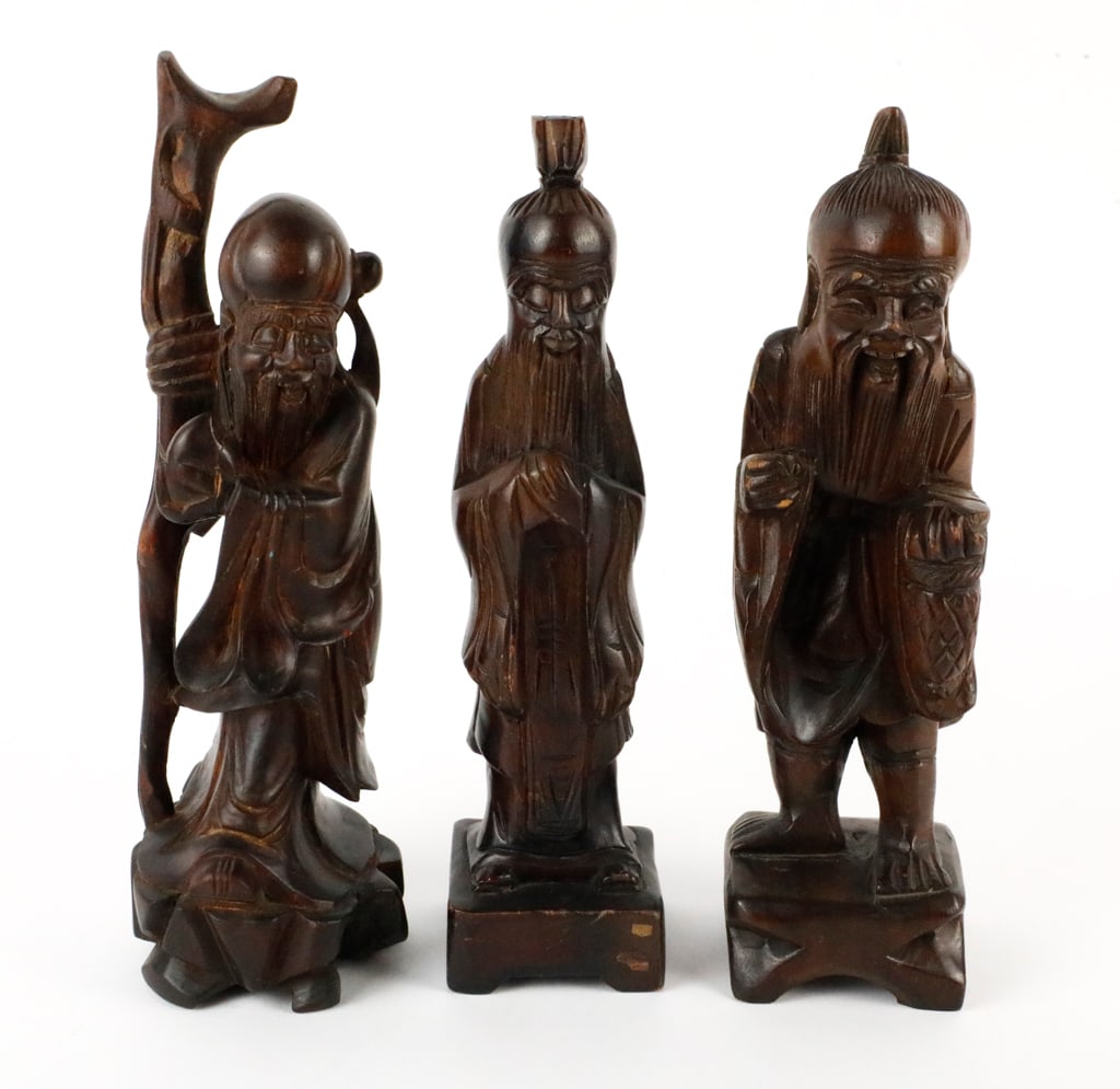 Three Wooden Asian Figures (1 of 5)
