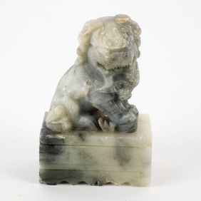 Carved Soapstone Foo Dog Statue
