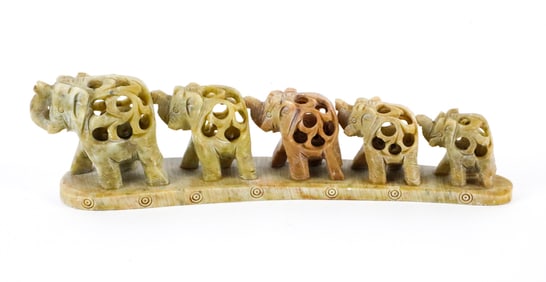 Soapstone Elephant Figures